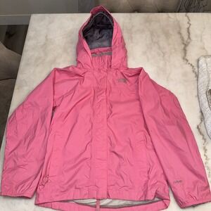 The North Face Jacket Girls 10/12 Pink HyVent Hooded Rain Coat Bubblegum Barbie